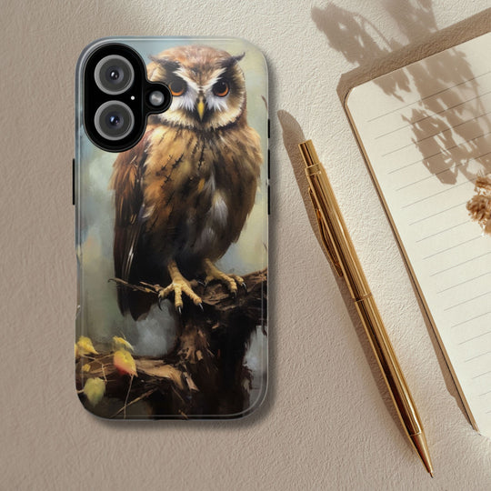 Phone Case Wise Owl Nature Minimalist Phone Case Printify