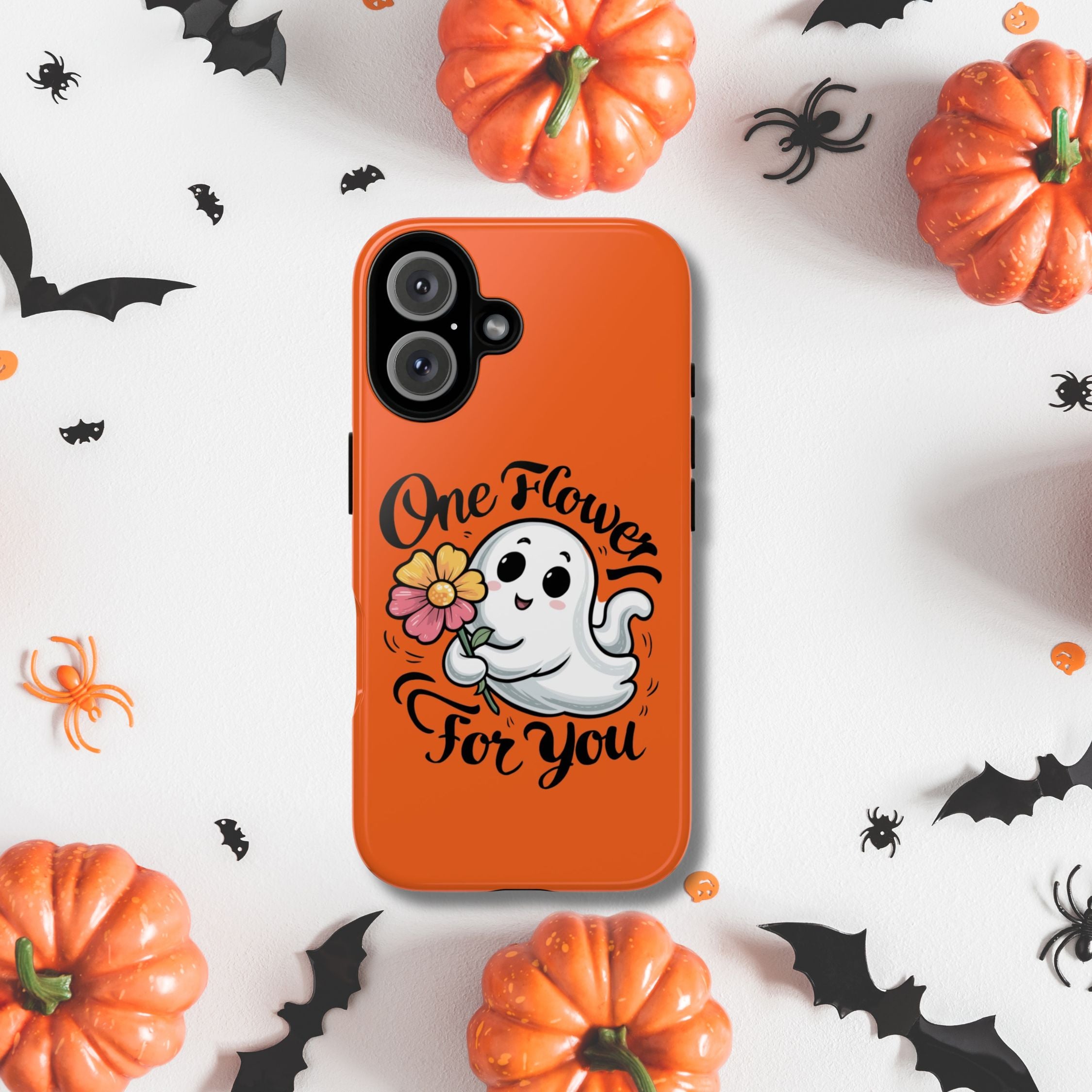 Phone Case - Cute Ghost Holding Flower Phone Case Printify