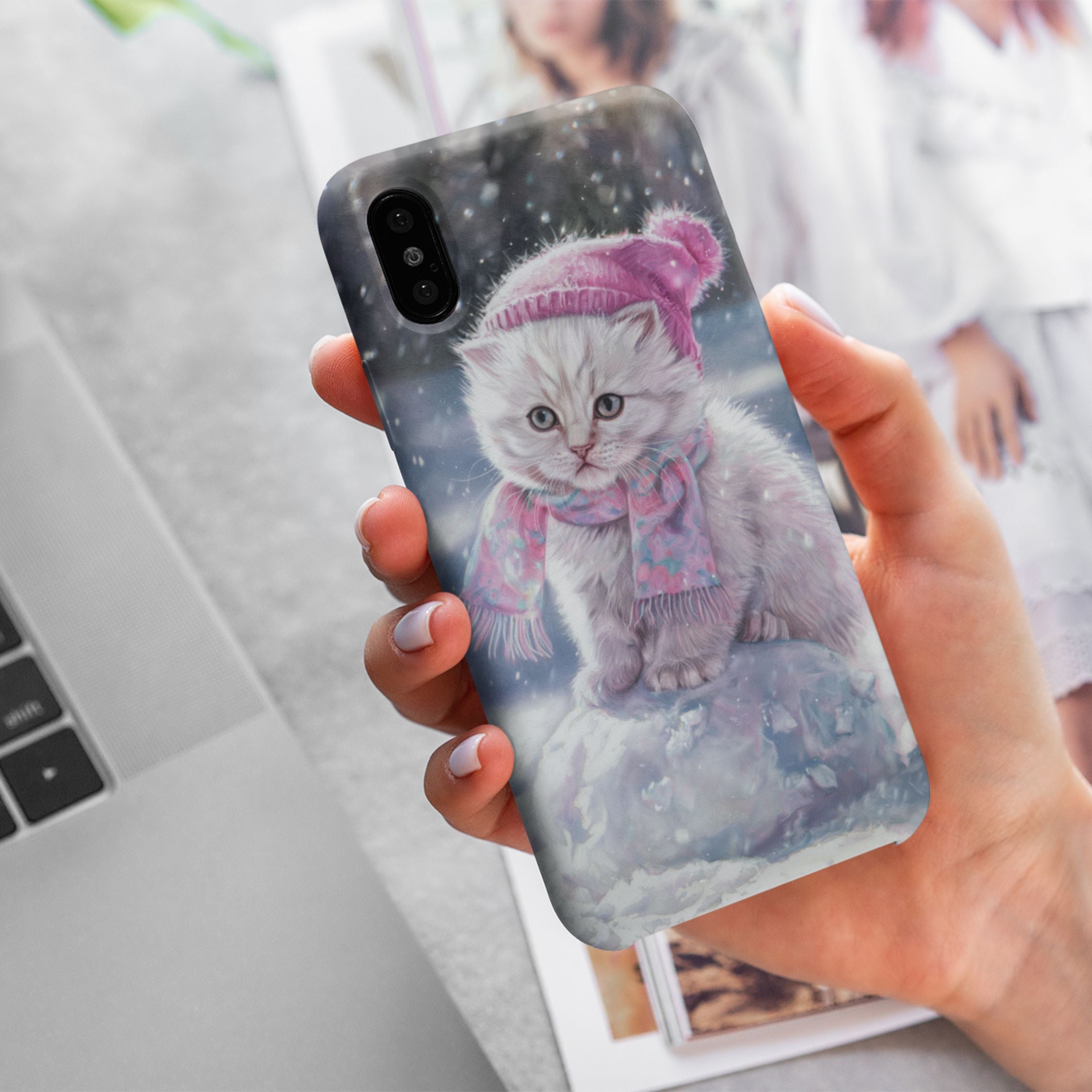 Phone Cases - Adorable Kitten Winter Phone Case Printify