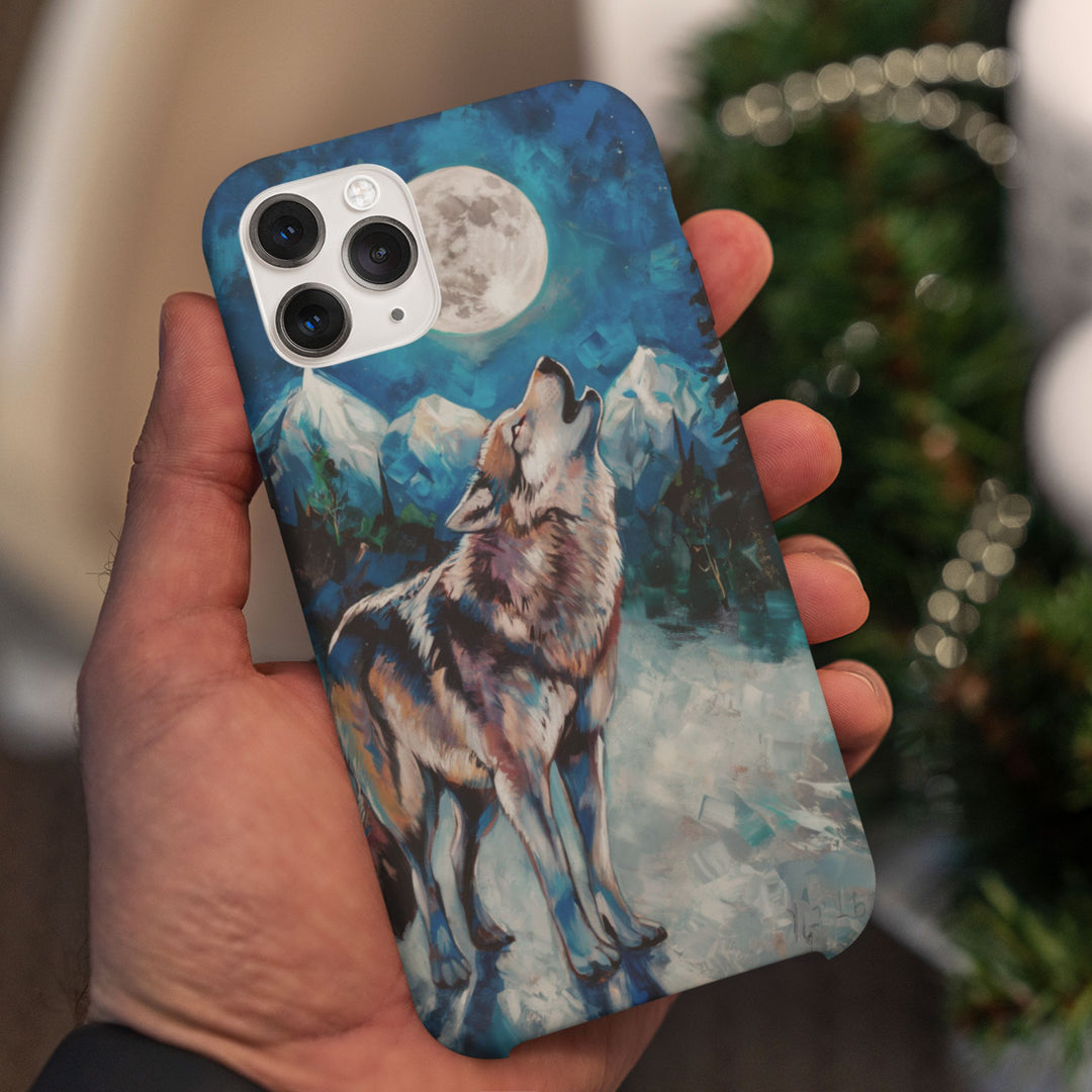 Wolf Howling Tough Case - Impressionist Style Phone Case Printify