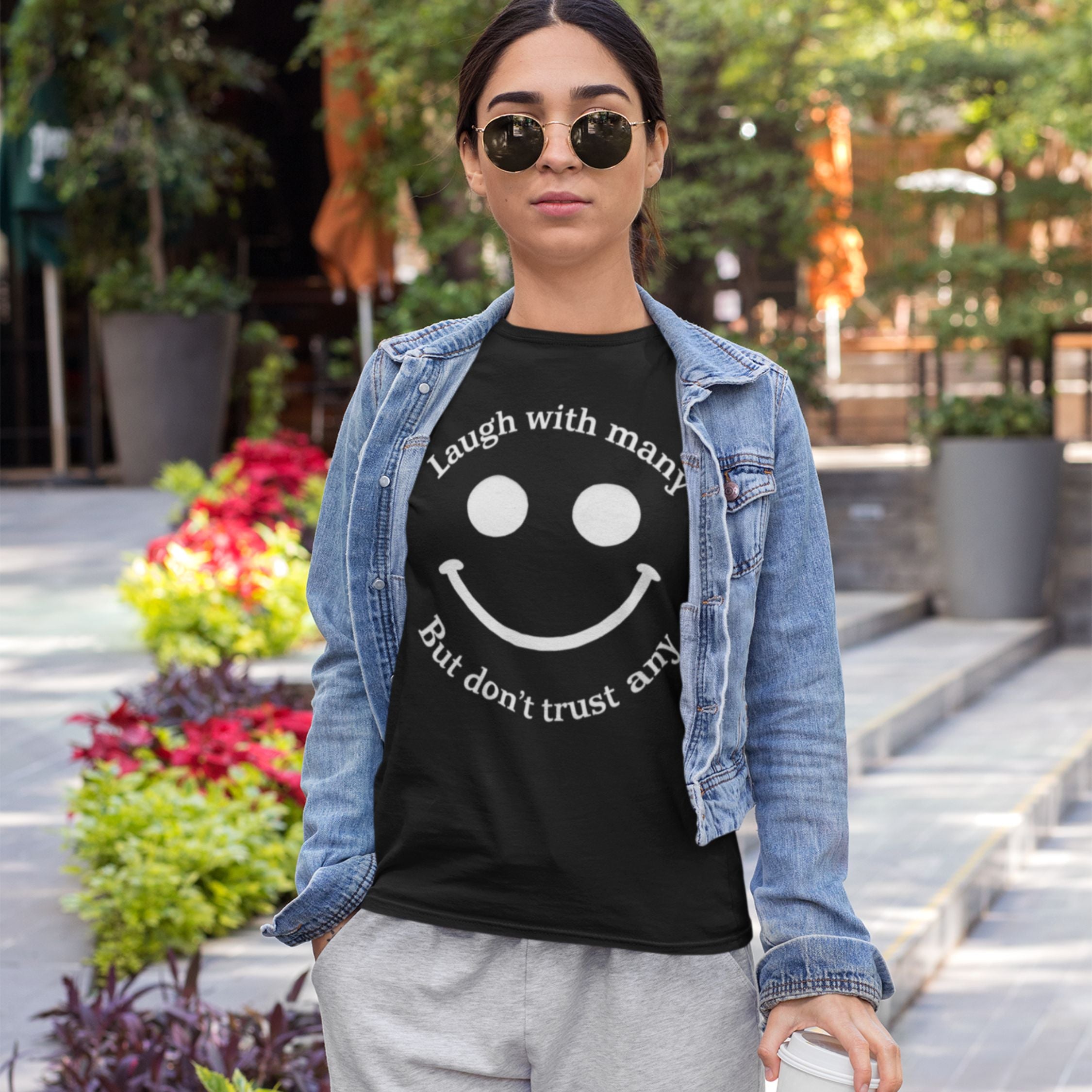 Smiley Face Irony T-shirt T-Shirt Printify