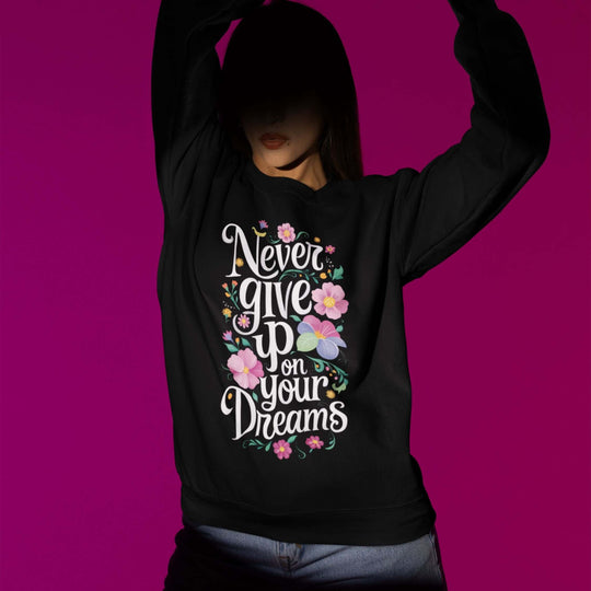 Motivational Floral Sweatshirt - Positive Message Sweatshirt Printify