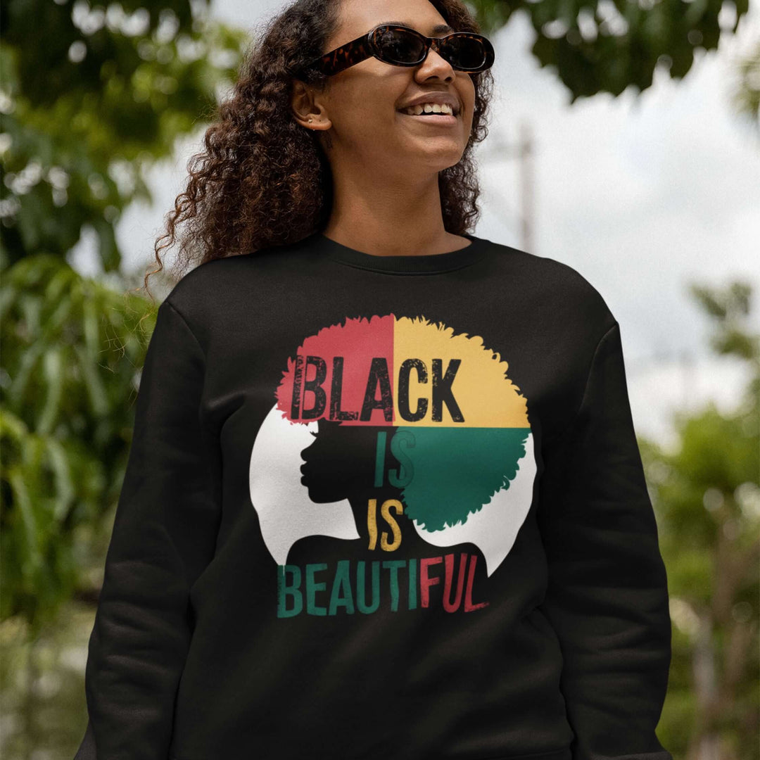 Afro Woman 'Black is Beautiful' Sweatshirt Sweatshirt Printify