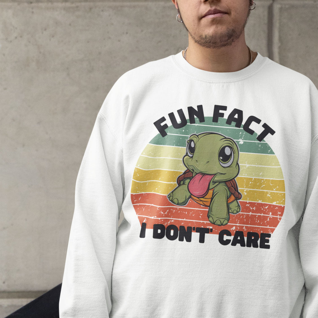 Turtle Funny Sweatshirt 'Fun Fact: I Don't Care' Sweatshirt Printify