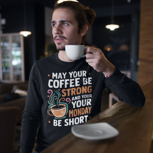 Coffee Cup Motivational Sweatshirt Sweatshirt Printify