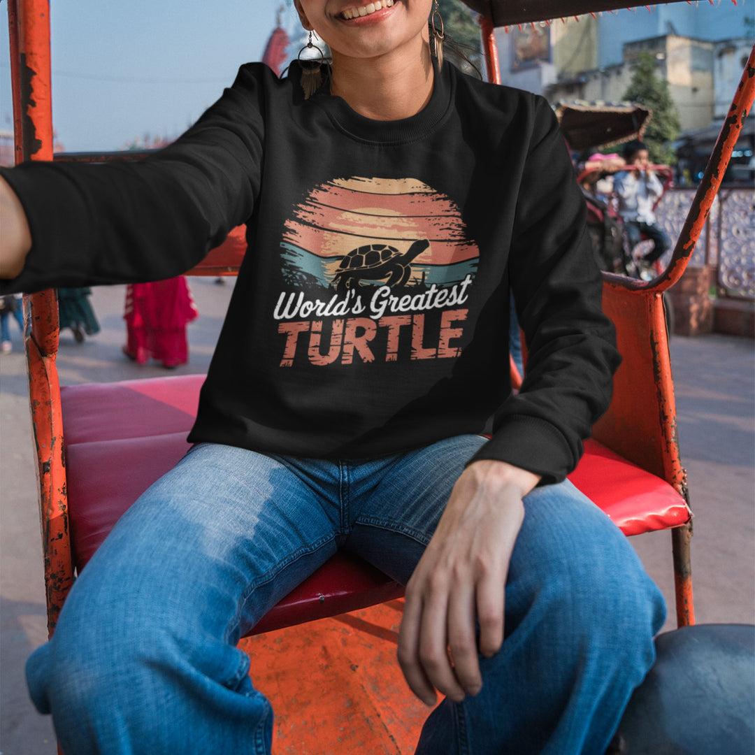 World's Greatest Turtle Crewneck Sweatshirt Sweatshirt Printify