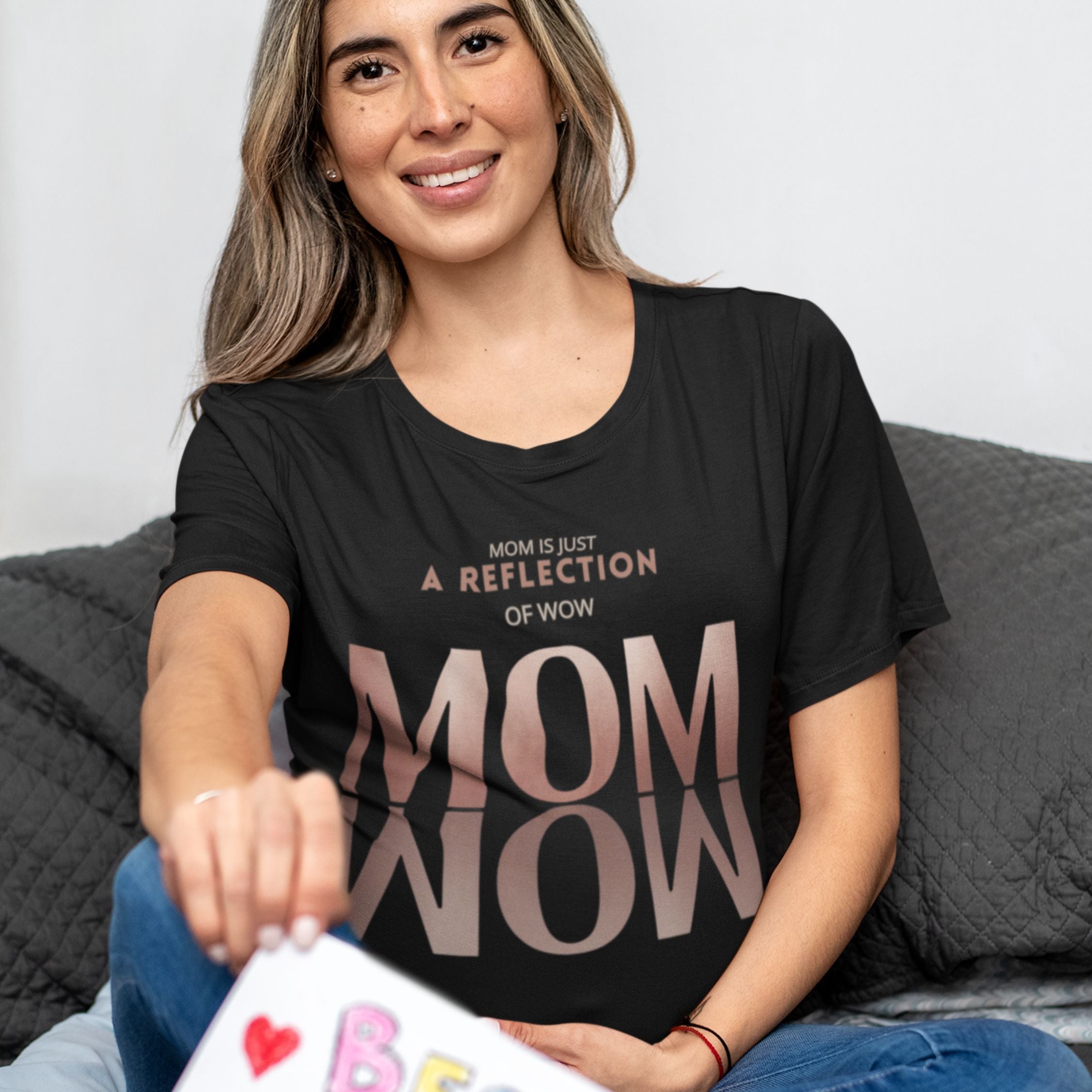 MOM Reflection T-shirt T-Shirt Printify Black S