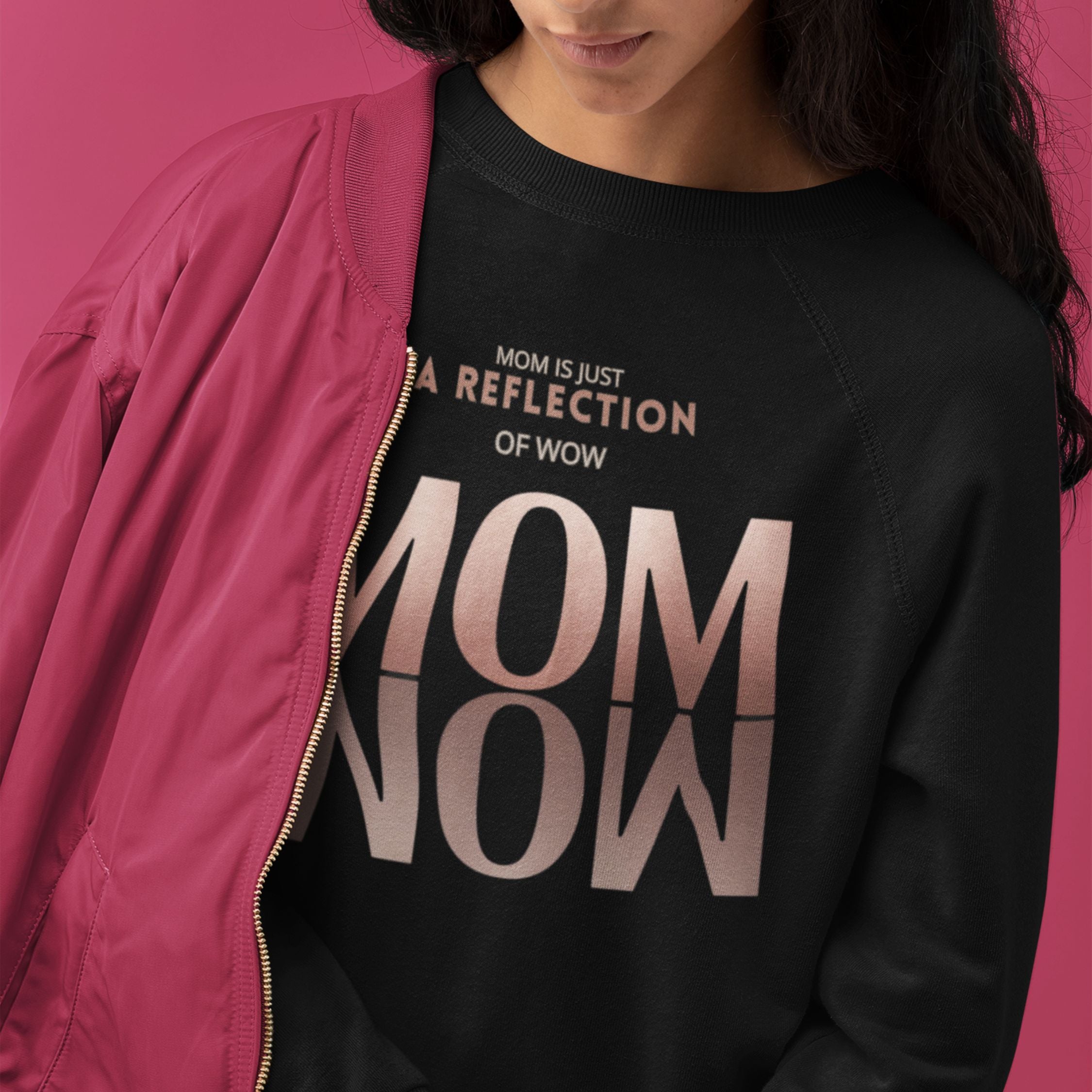 Reflective Mom Rose Gold Sweatshirt Sweatshirt Printify