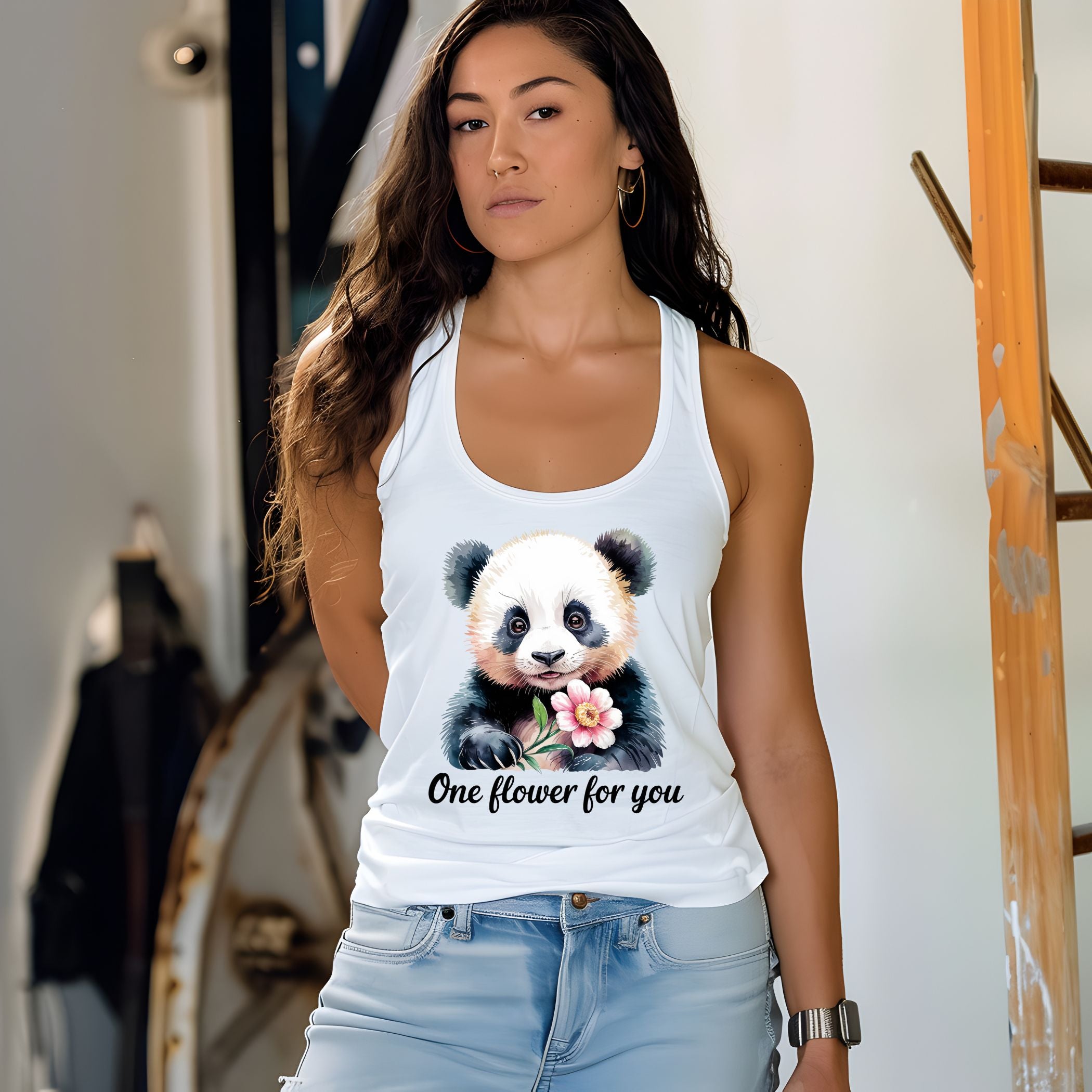 Panda Racerback Tank Tank Top Printify