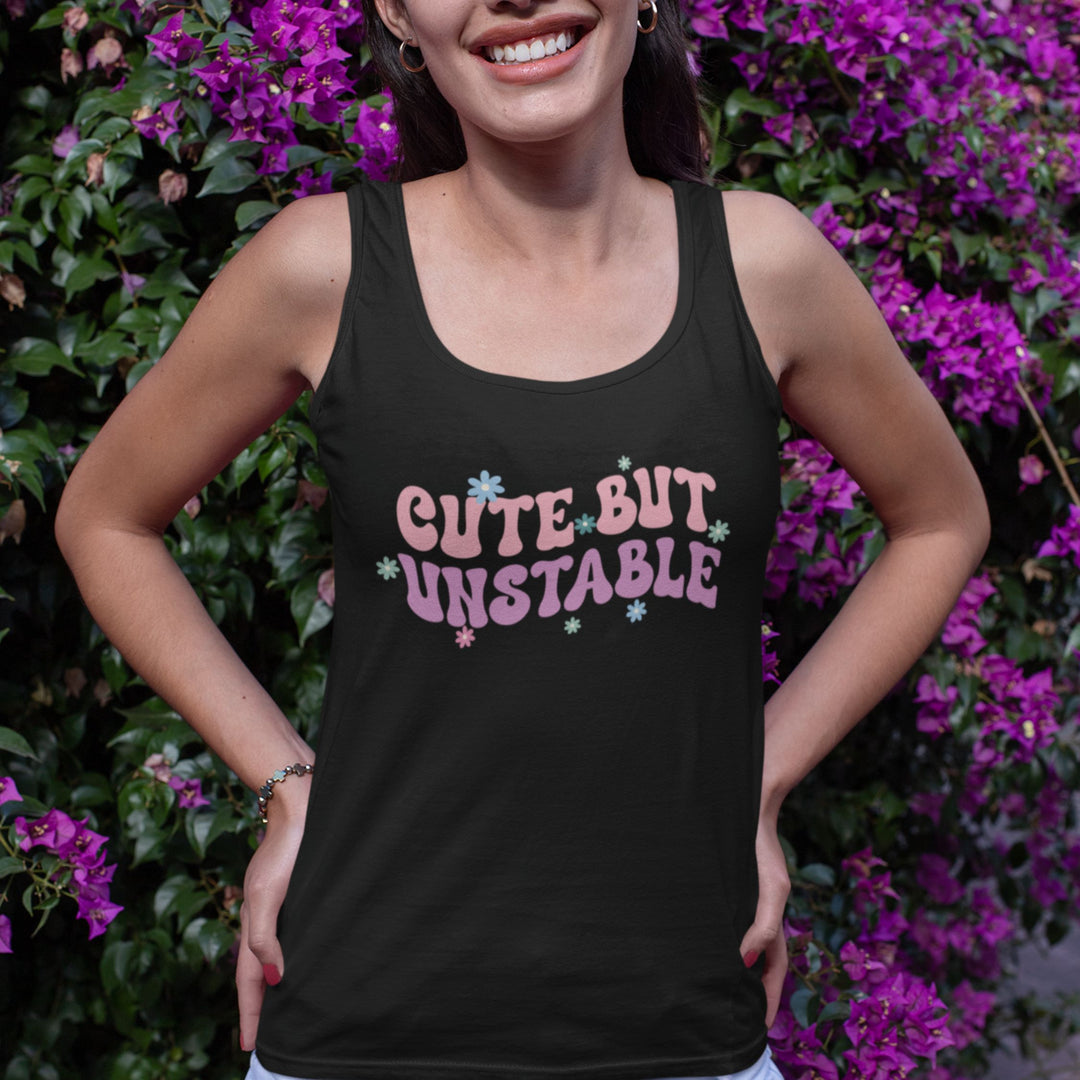 Women's Tank Top - Cute But Unstable Retro Tank Top Printify