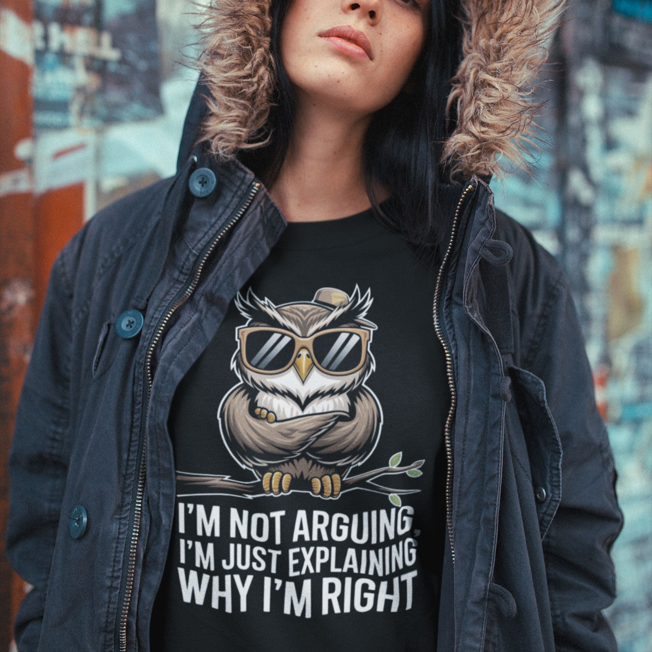 Crewneck Sweatshirt - Funny Owl Sweatshirt Printify