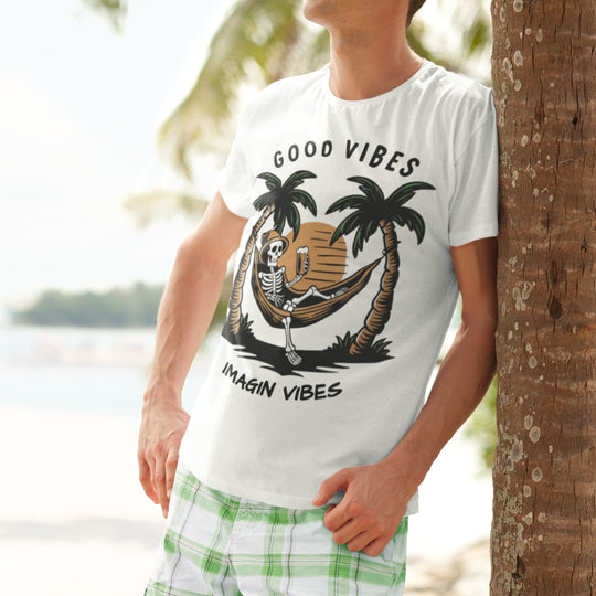 Skeleton Good Vibes T-shirt T-Shirt Printify