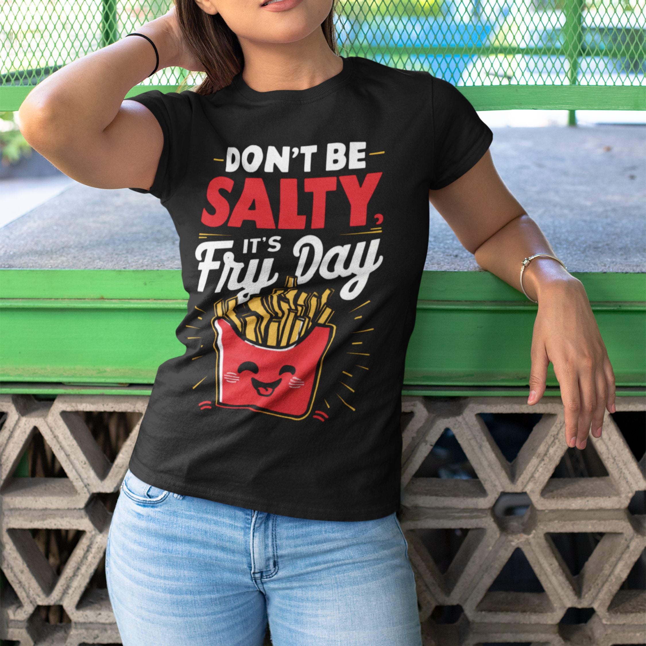 'Don't Be Salty, It's Fry-day' Unisex Garment-Dyed T-shirt T-Shirt Printify