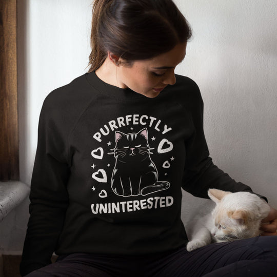 Cat Lover Sweatshirt | Purrfectly Uninterested Sweatshirt Printify