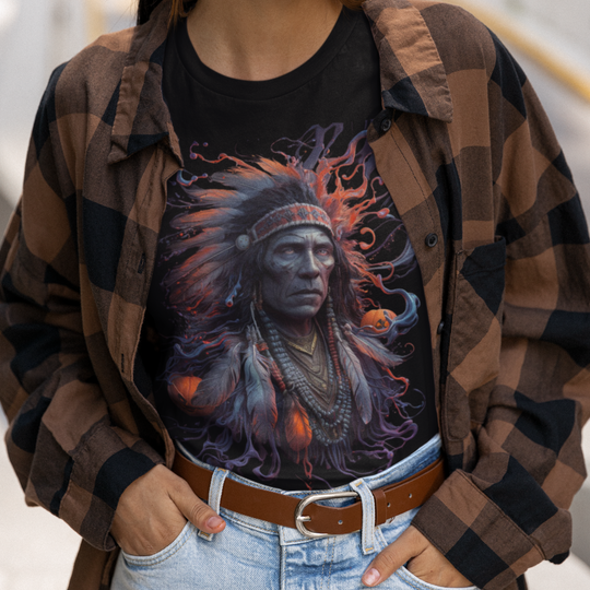 Chief Portrait Unisex T-shirt - Native American T-Shirt Printify