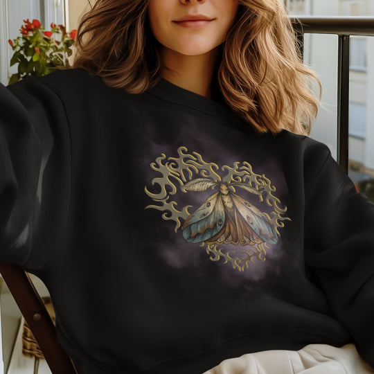 Moth Heart Sweatshirt - Ethereal and Cozy Sweatshirt Printify