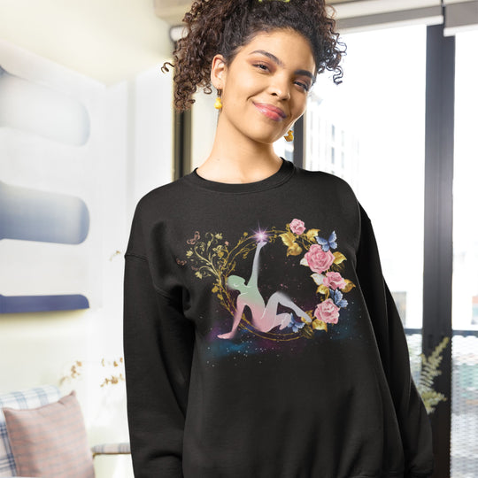 Cosmic Pastel Floral Sweatshirt Sweatshirt Printify