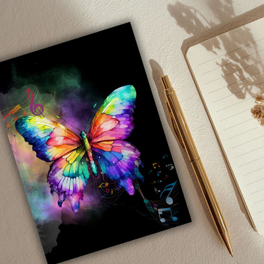 Butterfly Journal Paper products Printify Ruled line 5.2" x 7.4"