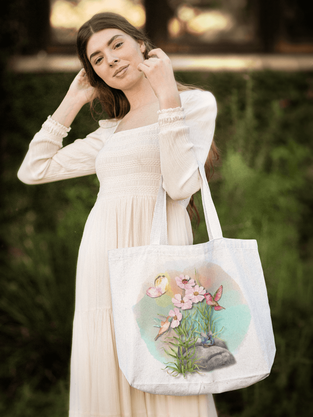 Spring Watercolor Nature-Inspired Tote Bag Bags Printify