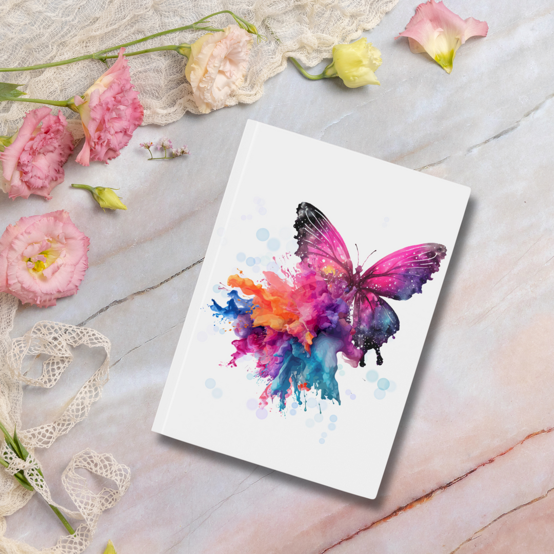 Watercolor Butterfly Journal Paper products Printify Ruled line 5.2" x 7.4"