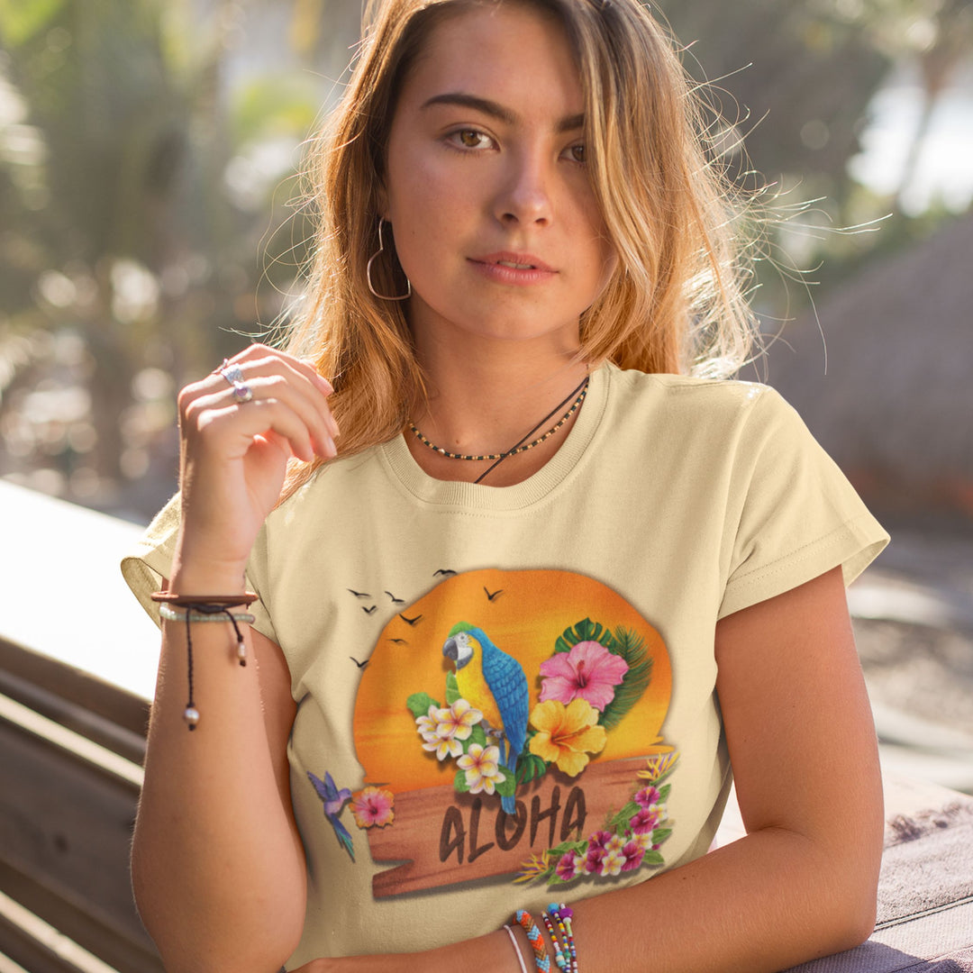 Tropical Parrot Aloha T-shirt T-Shirt Printify