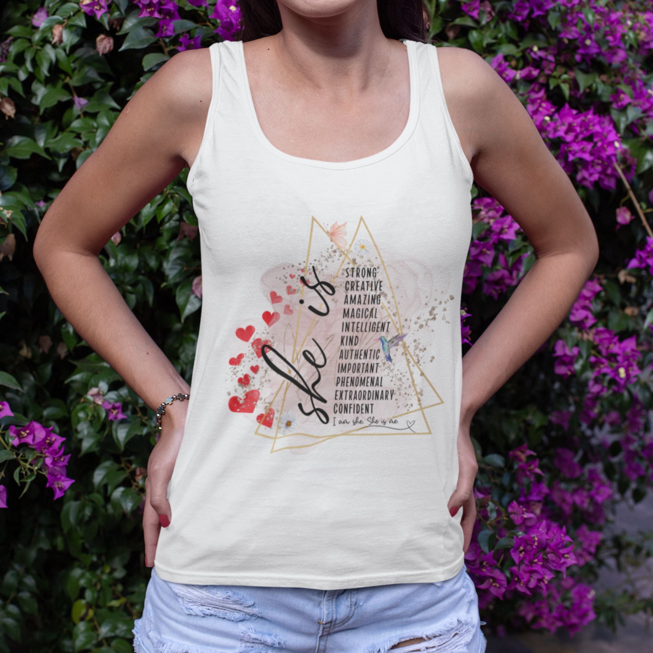 Empowering Self-Love Tank Top Tank Top Printify White M