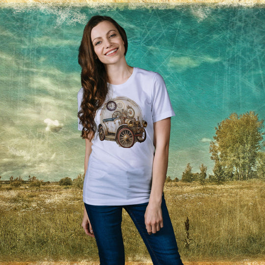 Steampunk Vintage Car T-Shirt T-Shirt Printify