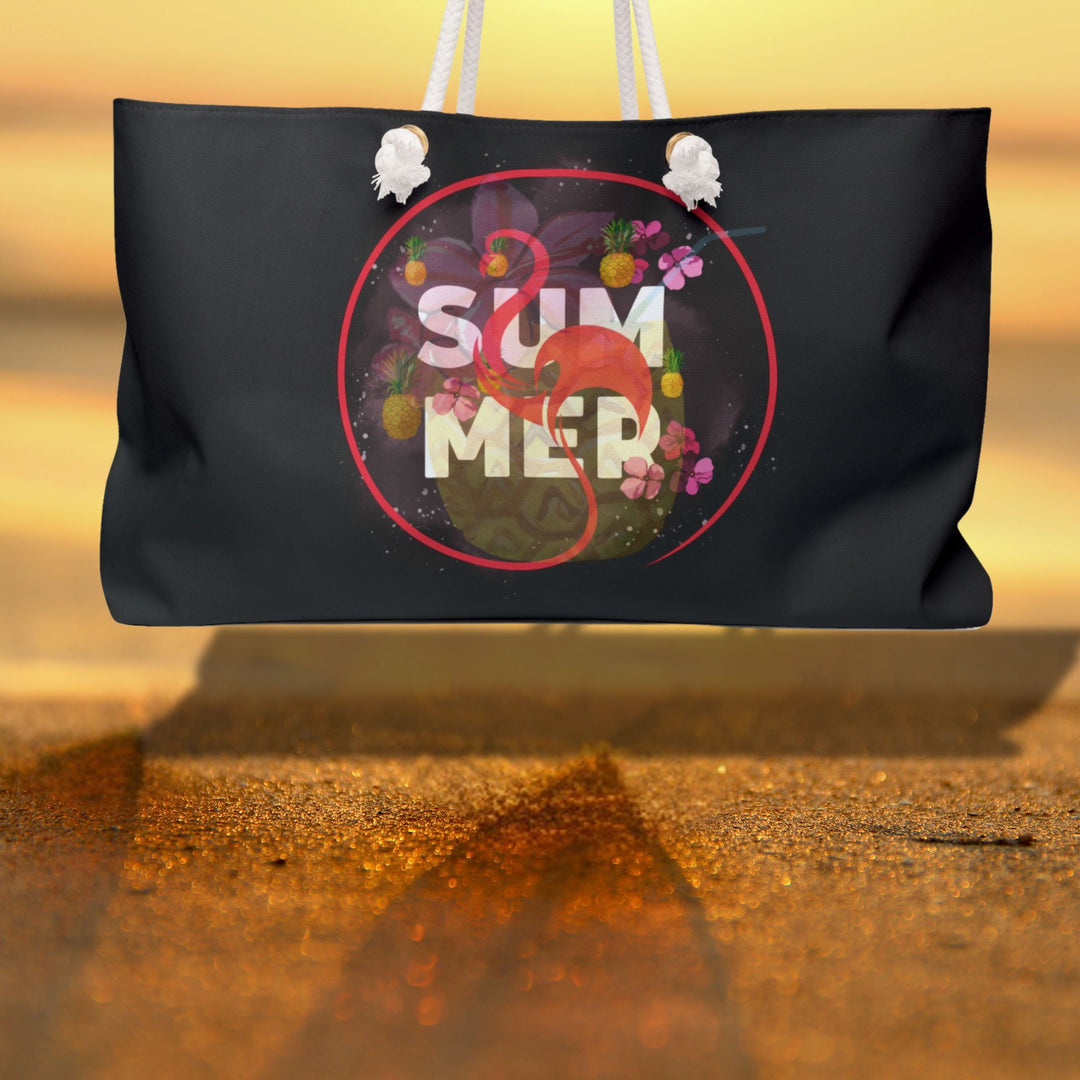 Vibrant Summer Flamingo Weekender Bag – Perfect for Beach Trips & Getaways Bags Printify