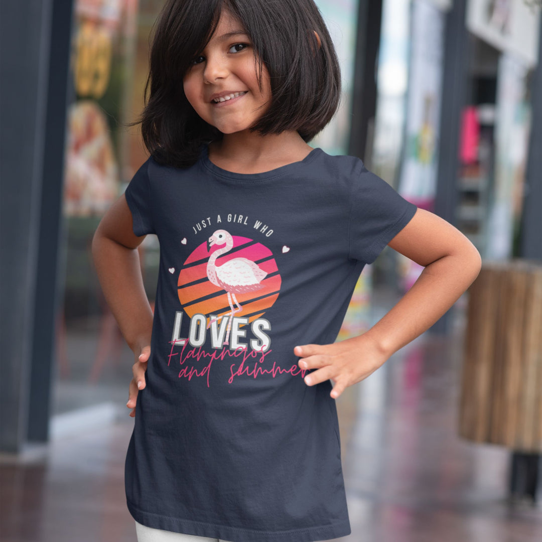 Summer Toddler T-shirt - Just a Girl Who Loves Flamingos Kids clothes Printify