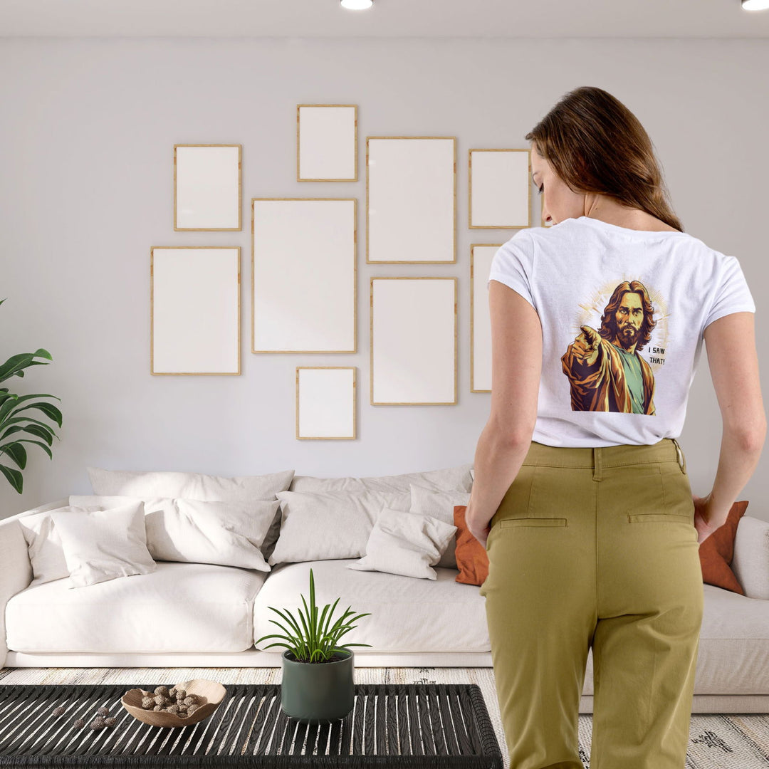 Unisex Tee - Minimalist Jesus 'I SAW THAT' Meme Tee T-Shirt Printify