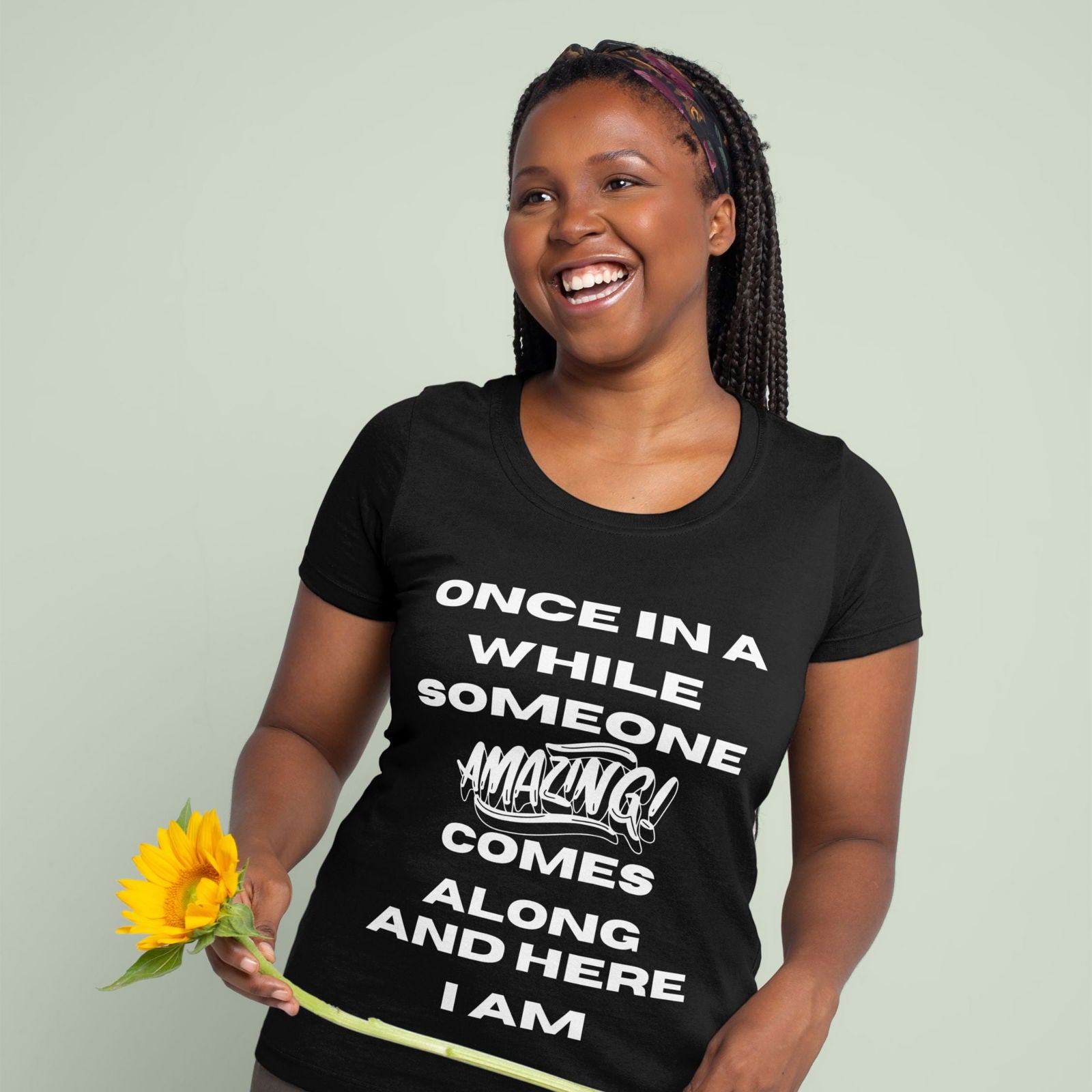 Motivational Tee: 'ONCE IN A WHILE' T-Shirt Printify Black S