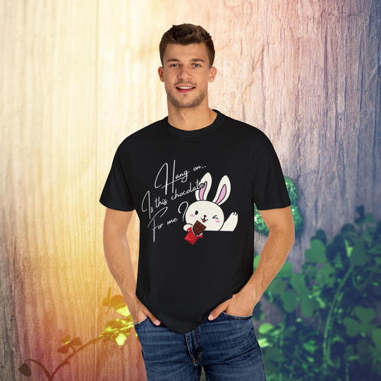 Cartoon Bunny Chocolate Unisex T-shirt T-Shirt Printify