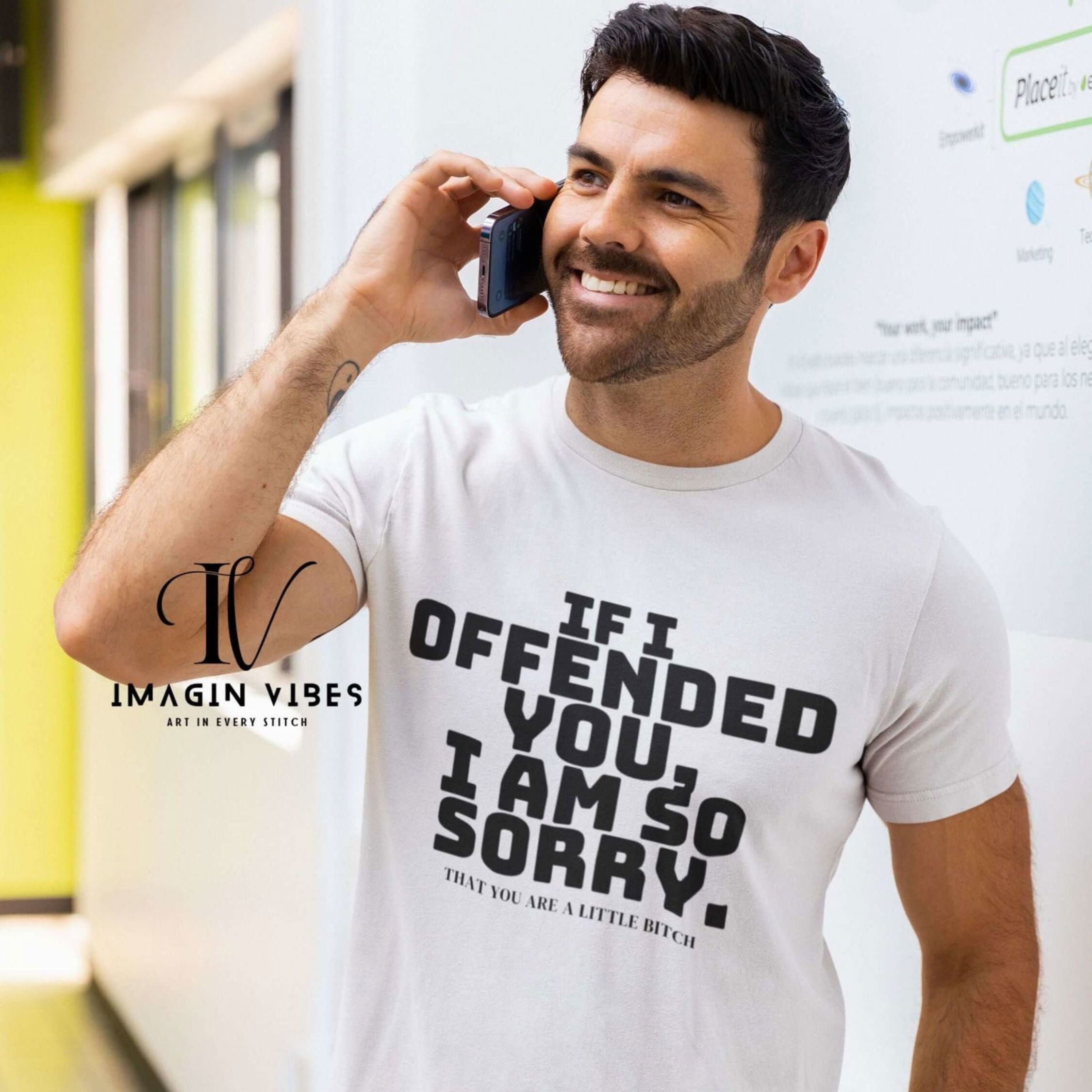 Funny Tee - 'IF I OFFENDED YOU I AM SO SORRY THAT YOU ARE A LITTLE BITCH' T-Shirt Printify White L