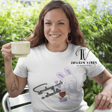 Funny Bunny T-shirt - Somebunny Needs Chocolate
