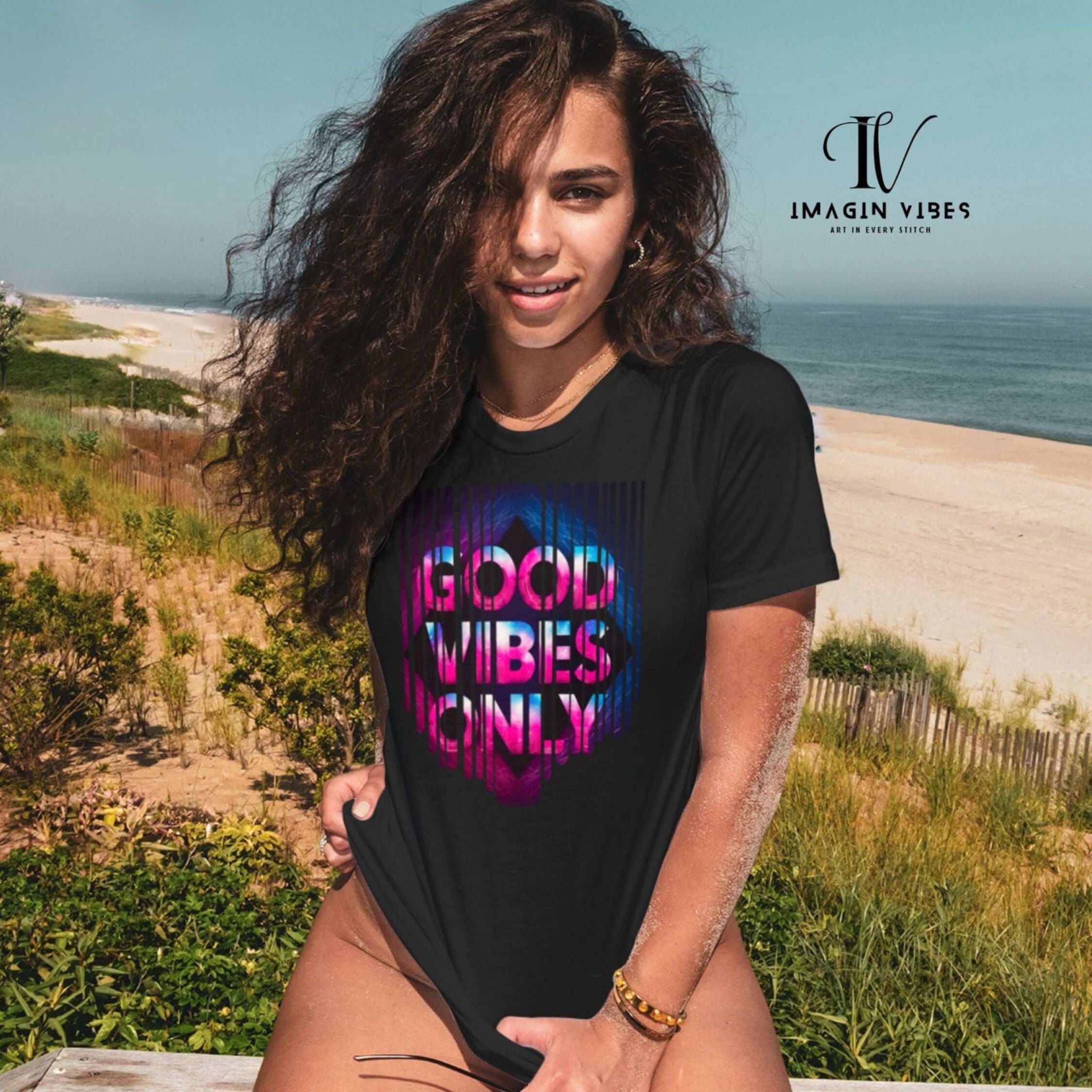 Good Vibes Only Tee T-Shirt Printify Black S