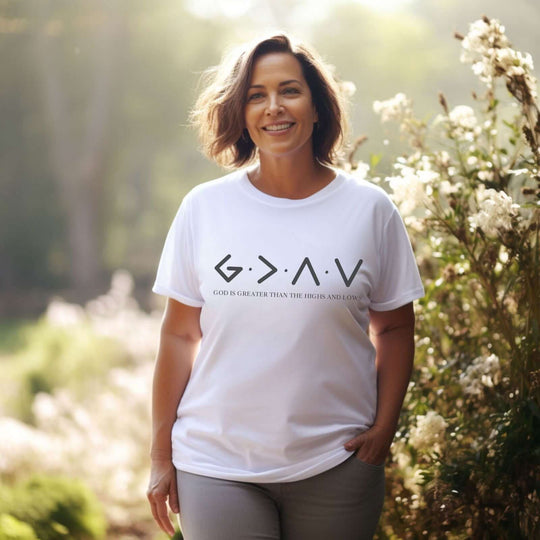 God is Greater Than the Highs and Lows T-Shirt T-Shirt Printify White M