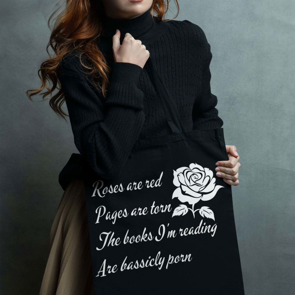 Dark Romance Obsession: "Roses Are Red..." Tote Bags Printify