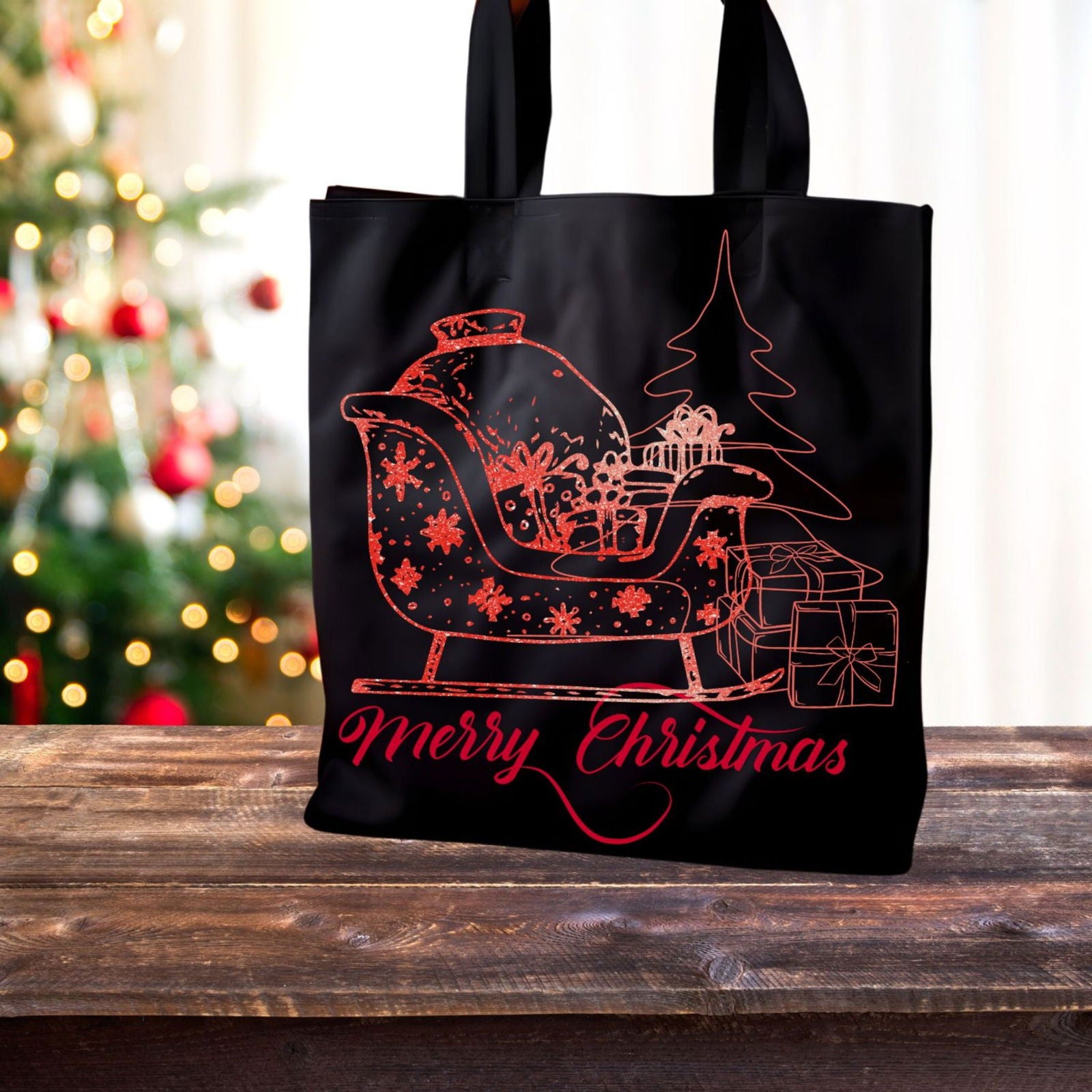 Unique Merry Christmas Tote Bag Accessories Printify
