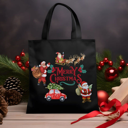 Vintage Style Christmas Canvas Tote Bag Accessories Printify