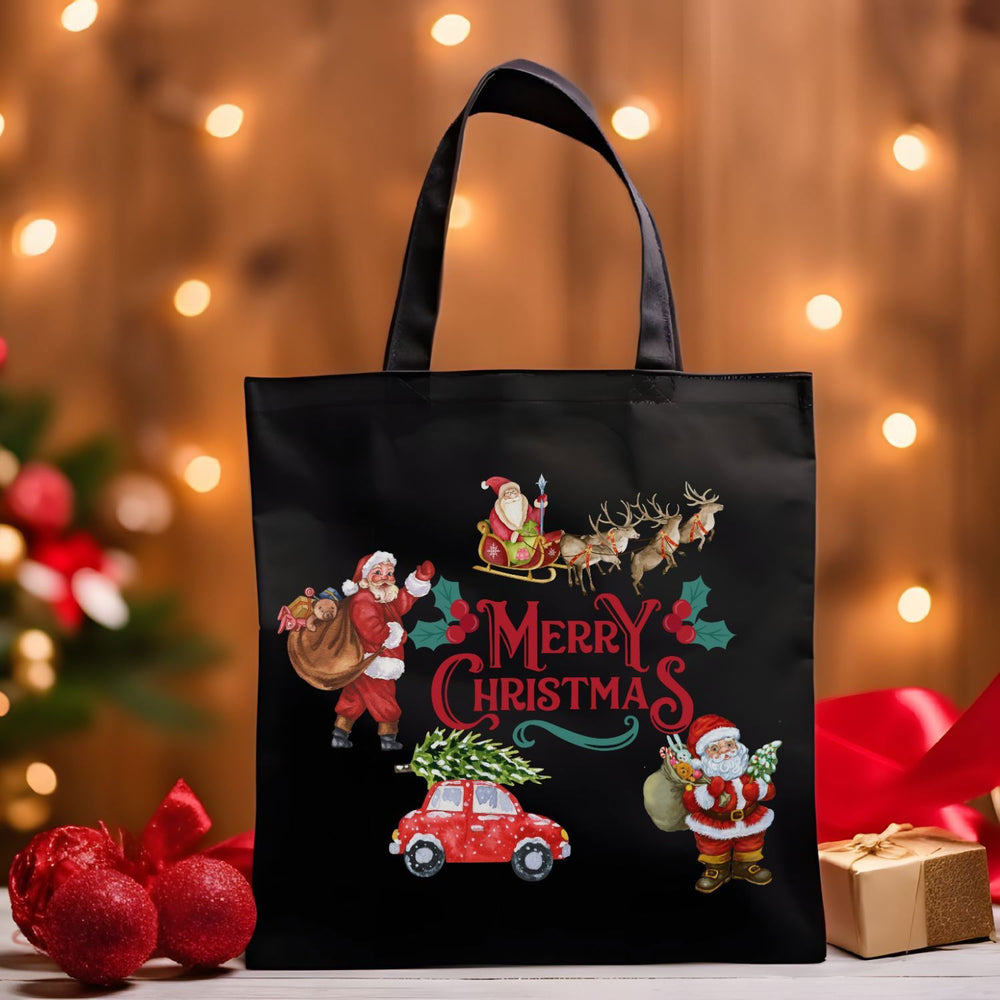 Vintage Style Christmas Canvas Tote Bag Accessories Printify