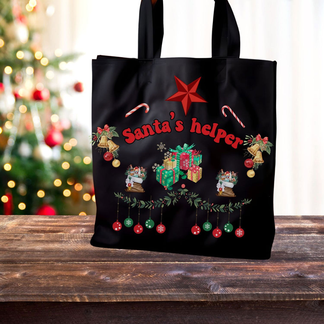 Christmas Canvas Tote Bag - Santa's Helper Accessories Printify