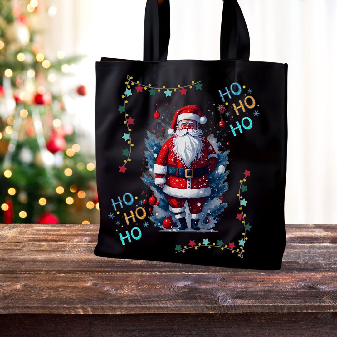 Ho Ho Ho Santa Claus Canvas Tote Bag Accessories Printify