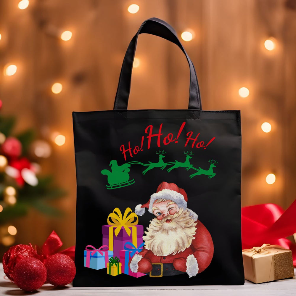 Canvas Tote Bag Santa Claus Ho Ho Ho Christmas Accessories Printify