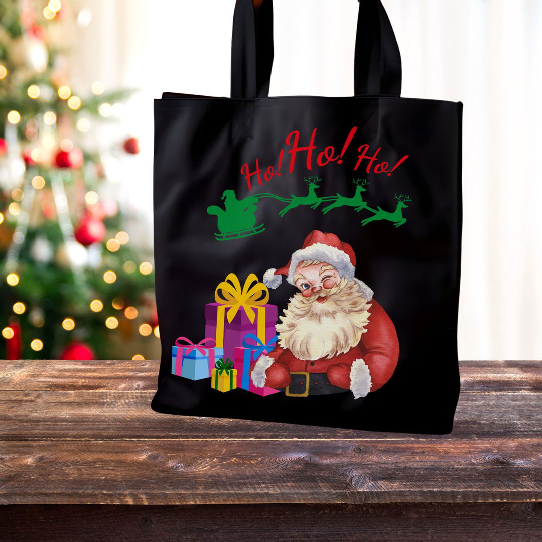 Canvas Tote Bag Santa Claus Ho Ho Ho Christmas Accessories Printify