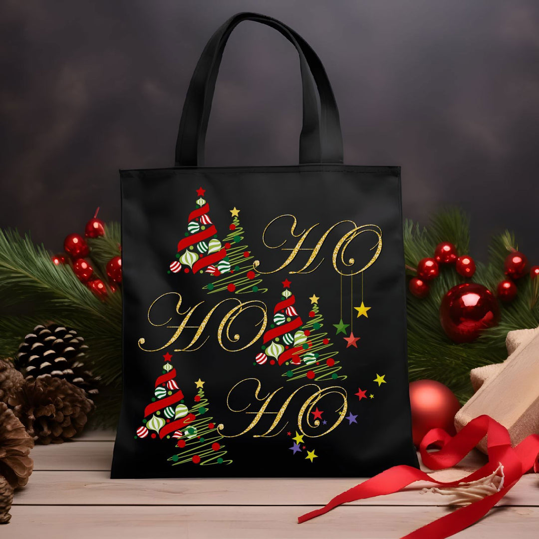 Ho Ho Ho Christmas Canvas Tote Bag Accessories Printify