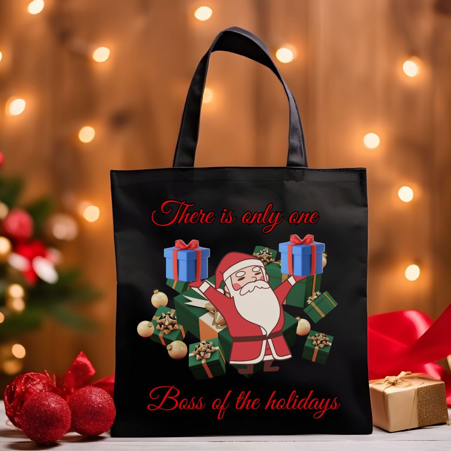 Boss Of The Holidays Christmas Tote Bag Accessories Printify