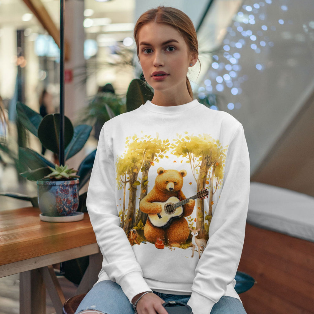 Bear Whimsical Crewneck Sweatshirt Sweatshirt Printify
