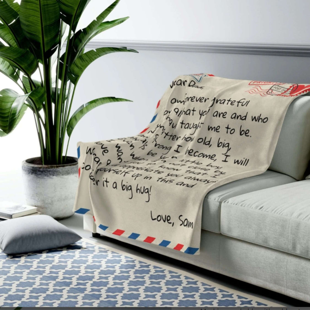 Dear Dad - From Daughter - Personalized Giant Post Card Blanket - SS361DRP All Over Prints Printify