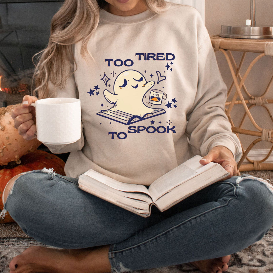 Hauntingly Bookish: Ghost Reader Sweatshirt Sweatshirt Printify