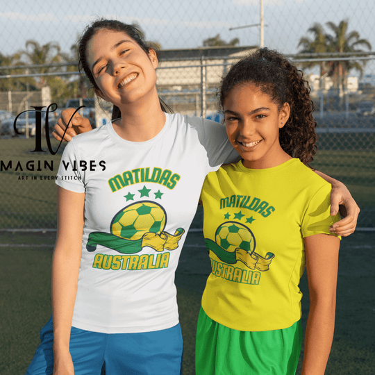 Women's Soccer Australia Tee - T-Shirt T-Shirt Printify White S